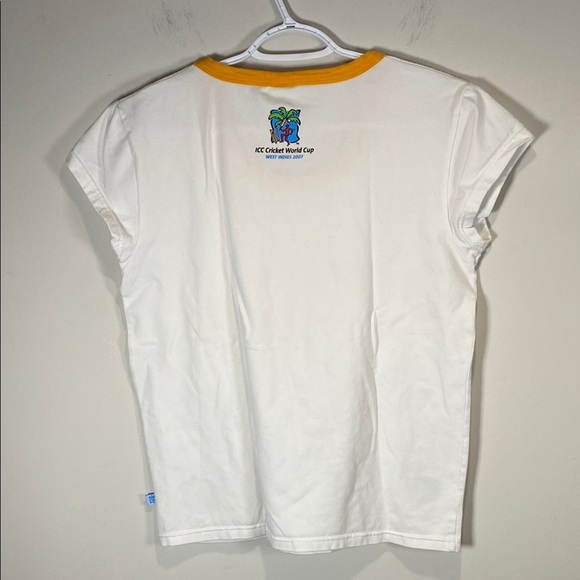 Vintage 2007 ICC Cricket World Cup West Indies Gold Trim Crop Tee - Picture 7 of 7